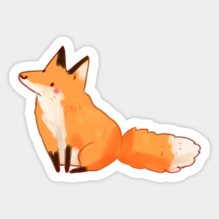 Cute fox sitting illustration Sticker